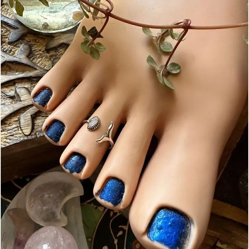 Fish Tail & Shell Sterling Silver Toe Ring - Picture 3 of 4